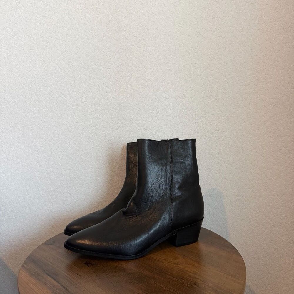 Modern Vice Santa Monica Black Leather Ankle Booties Women's Size 40.5 US 10.5
